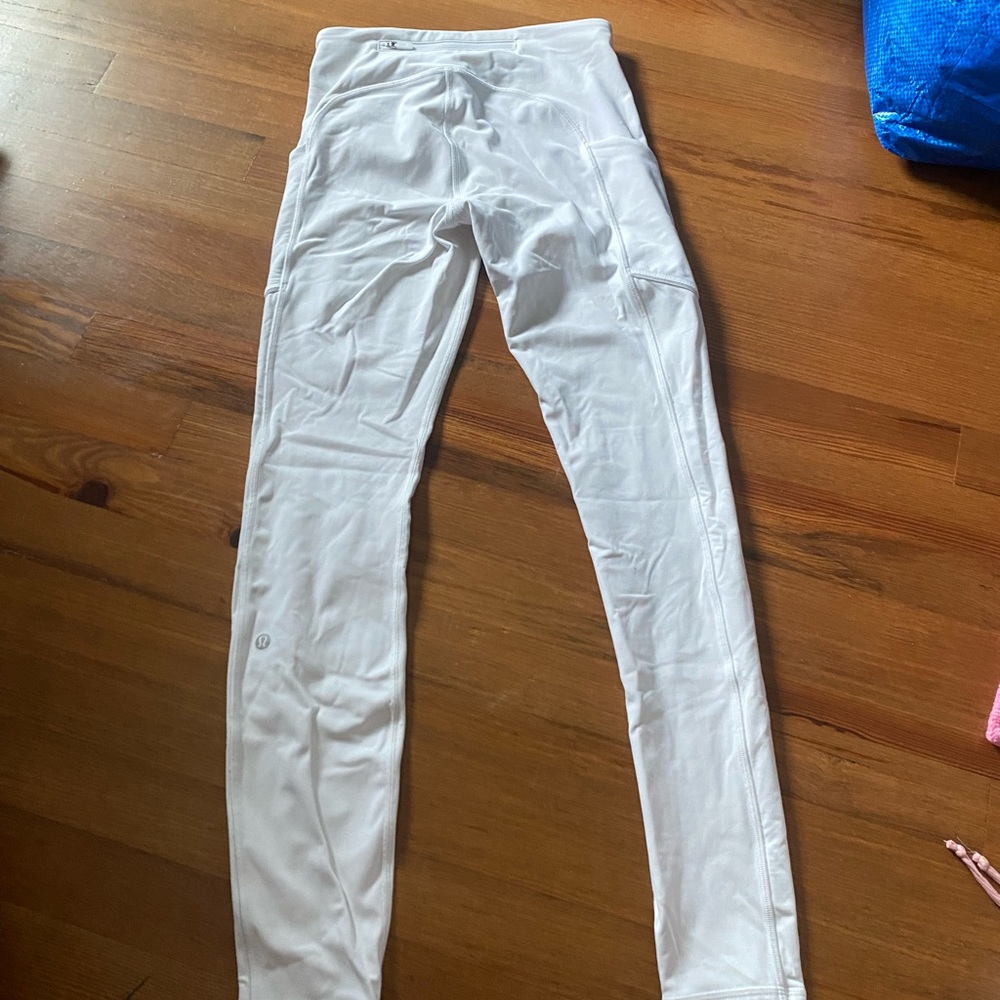 white lulu leggings